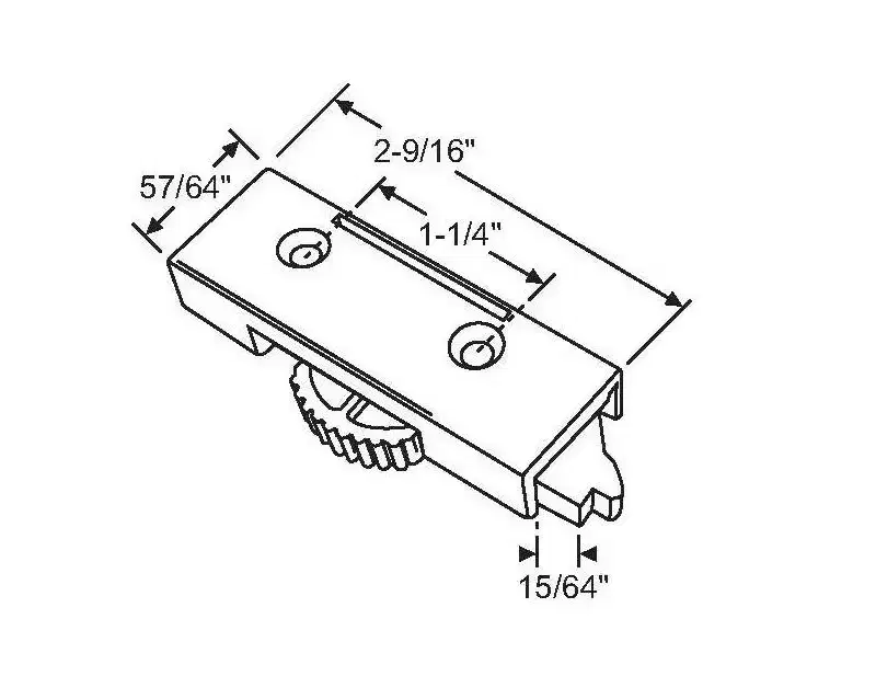 Brixwell Tilt Latch Assembly Set, Plastic Material, 2-9/16 Length, 1-1/4 Center To Center, 57/64 Width, 15/64 Nose Length, White Finish