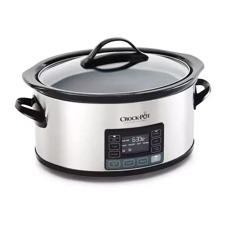 Crock-Pot 6qt MyTime Technology Programmable Slow Cooker - Stainless Steel: 10 Settings, Auto Keep Warm, Dishwasher-Safe