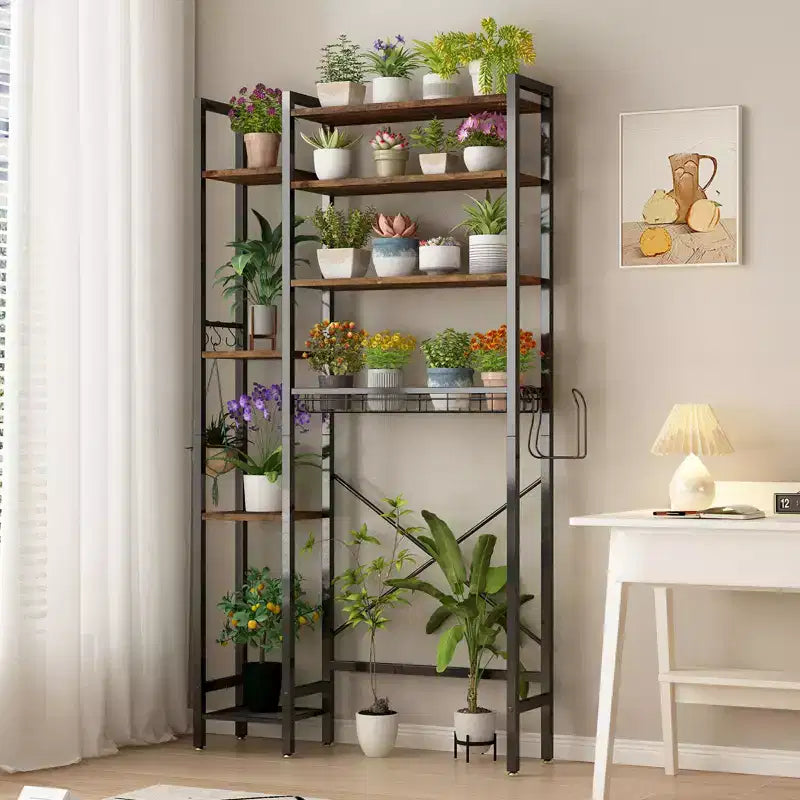 GDFStudio Dandan 32 Modern 8-Tier Over Toilet Storage Rack with Shelves, Racks and Hooks
