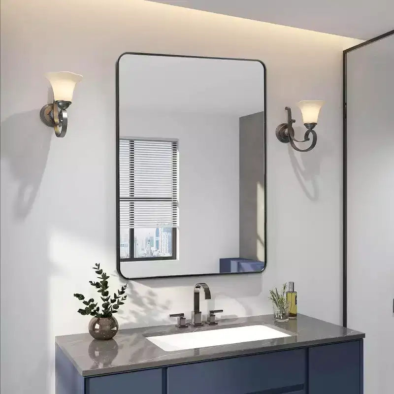 TUYOHW 24x36 Inch Wall Mount Bathroom Mirror,Modern Rectangular Wall Mount Vanity Mirror with Metal Frame for Bathroom,Bedroom