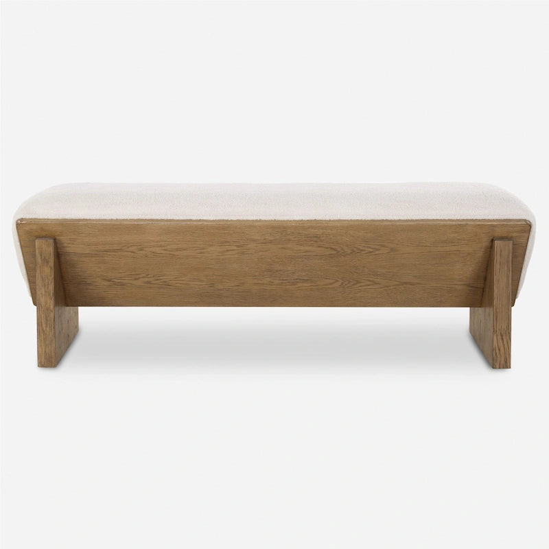 23806 Wedged 59 Wide Wood Framed Polyester Bench