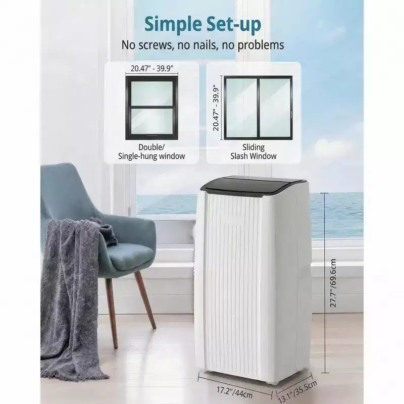 Portable Air Conditioner, 12000 BTU 5-in-1 Portable AC Unit, Cool Fan & Dry Remote Control Up to 550 Sq ft
