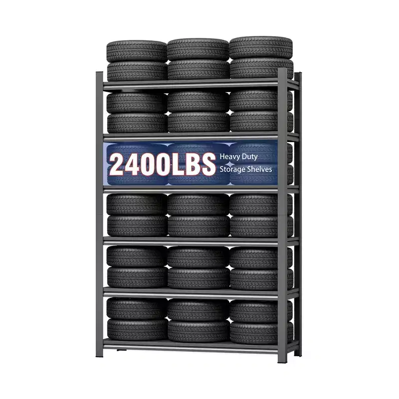 77.44 Inch H 6-Layer Metal Shelf Adjustable Partition Storage Unit for Supermarket Kitchen Garage Storage Rack