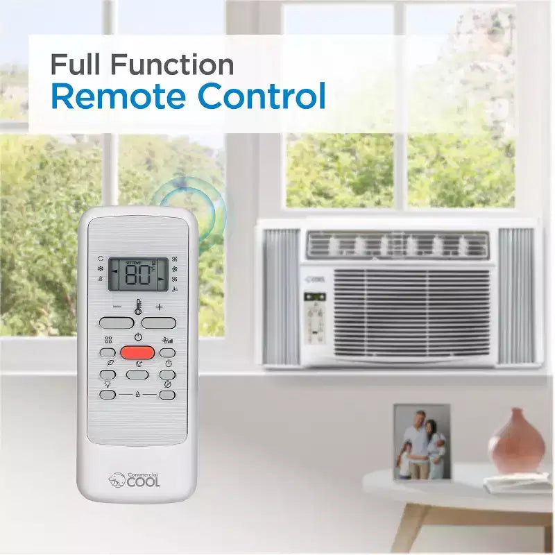 COMMERCIAL COOL CWAM145W6C 14,300 Remote Control and Adjustable Thermostat Window Air Conditioner, 14500 BTU, White