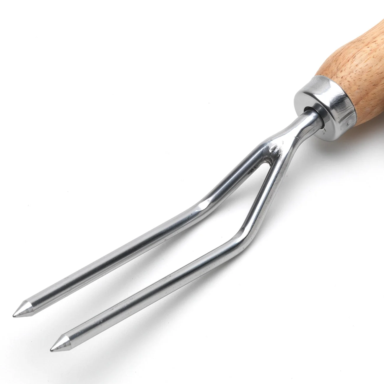 Stainless Steel Weeding Fork with Hardwood Handle and Leather Cord