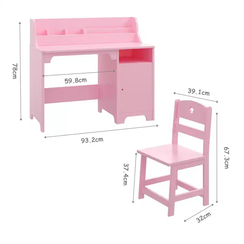 Study Desk for Kids, Storage Cabinet, Wooden Children Study Writing Table,Computer Workstation for Kids Bedroom & Study Room
