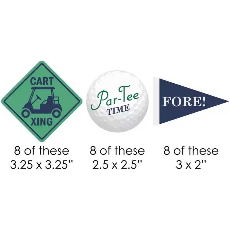 Big Dot of Happiness Par-Tee Time - Golf - Paper Straw Decor - Baby Shower or Birthday Party Striped Decorative Straws - Set of 24