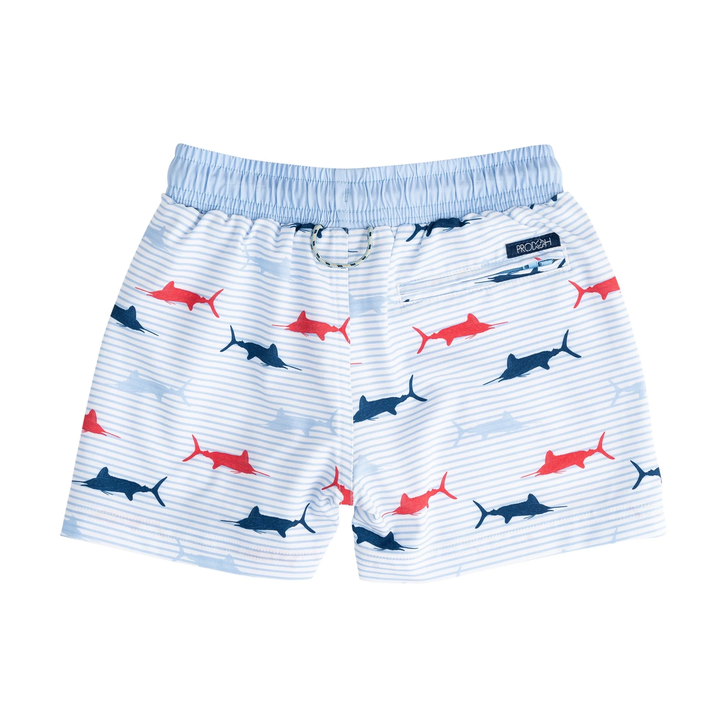 Boys'  Swim Trunks Swordfish Stripe Print