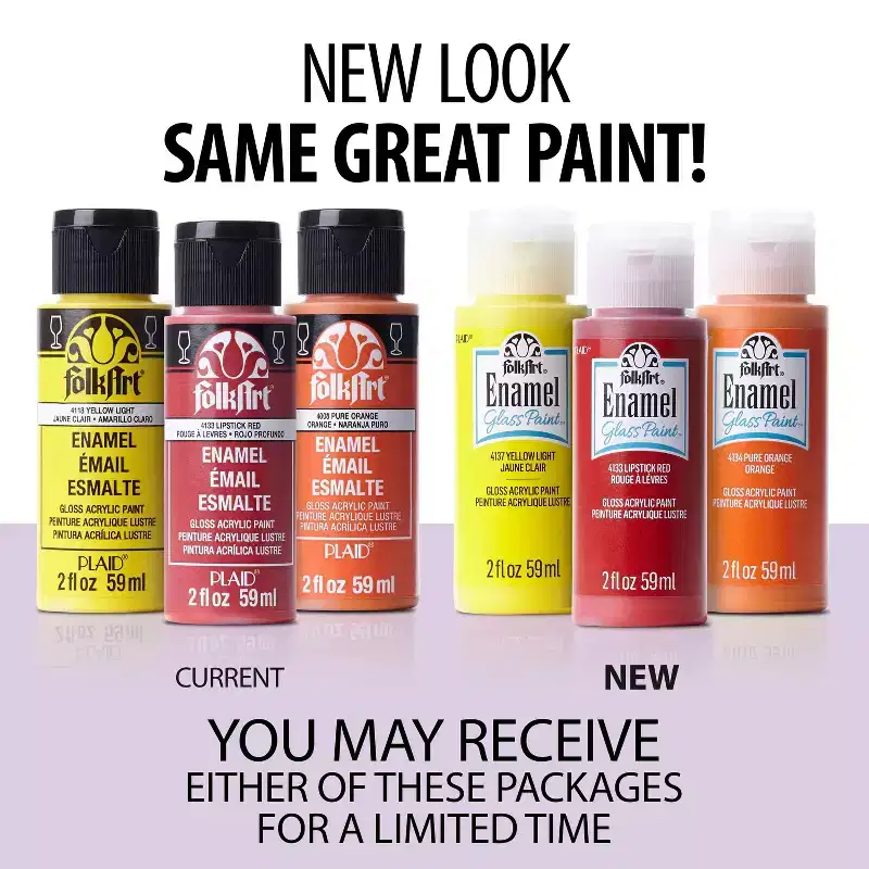 Fa Enml Glss Pntng 16Pc St 2Oz: Plaid Acrylic Paint & Primer, Multicolored, Interior/Exterior, 48 Sq Ft Coverage