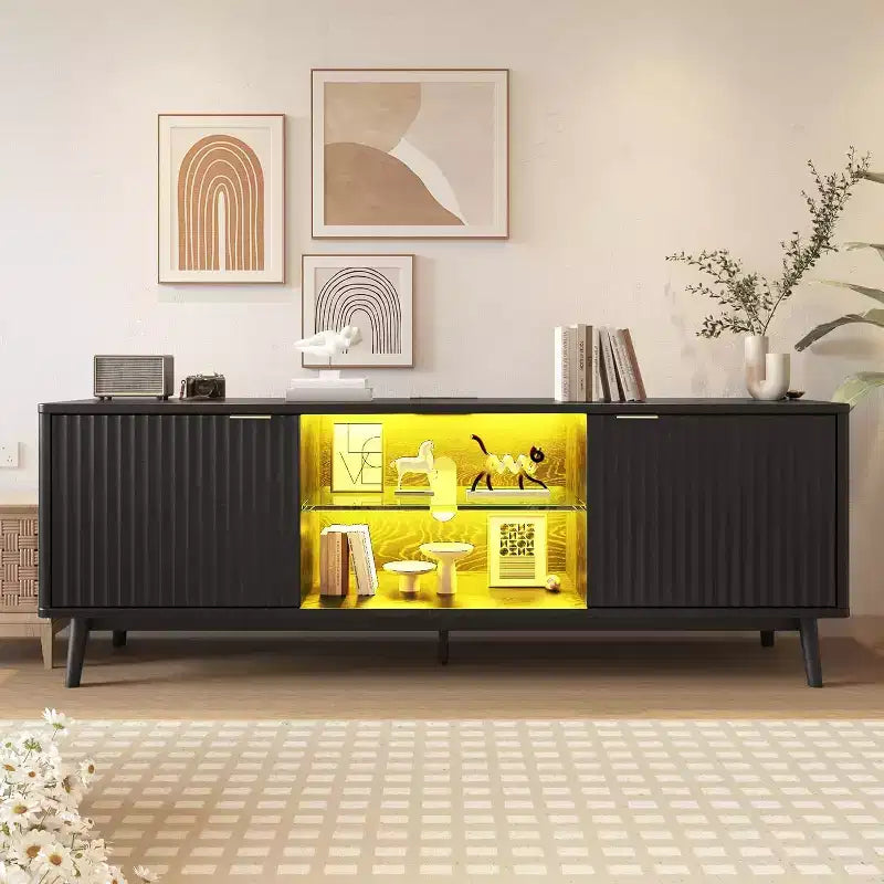 Wave 2-Door TV Stand, Living Room, Storage Cabinet, Entertainment Center, Living Room Furniture