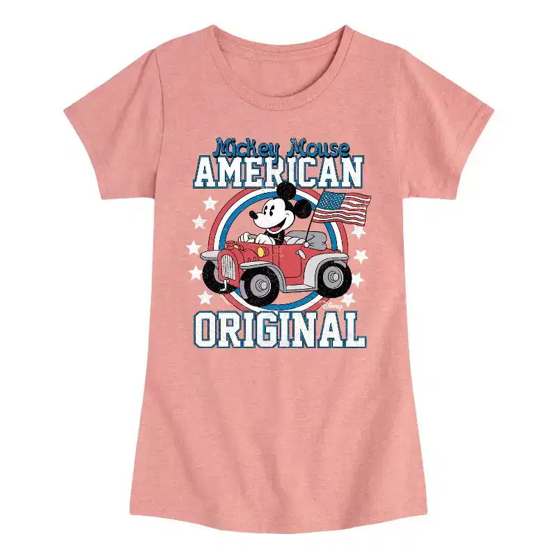 Girls' - Disney - Mickey American Original Fitted Short Sleeve Graphic T-Shirt