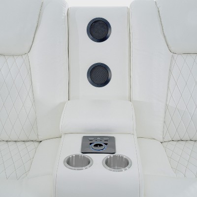 Home Imports Emporium 3 pc Living Room Furniture Set, Power Reclining Set with Built-in USB Ports and Storage Console, LED Reclining for Living Room