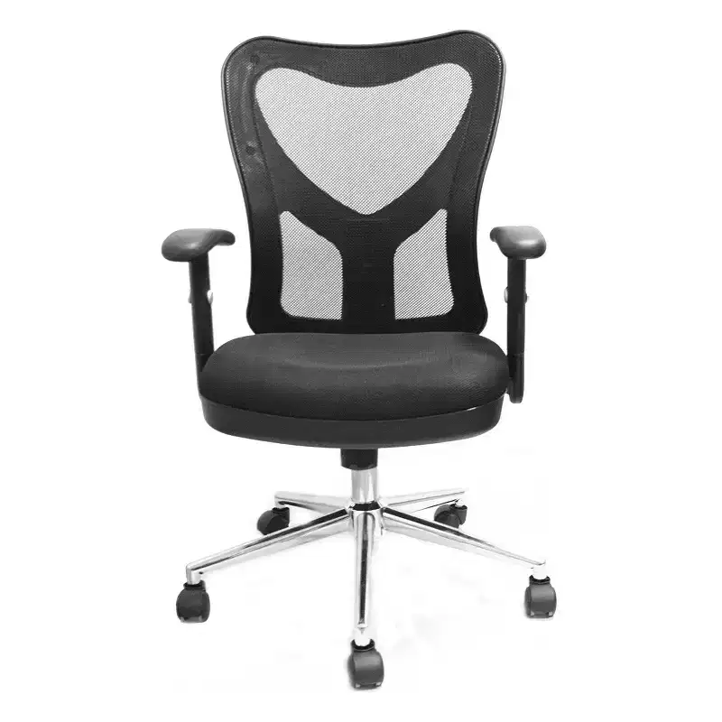 High-Back Ergonomic Office Chair with Padded Seat, Adjustable Arms, and Casters