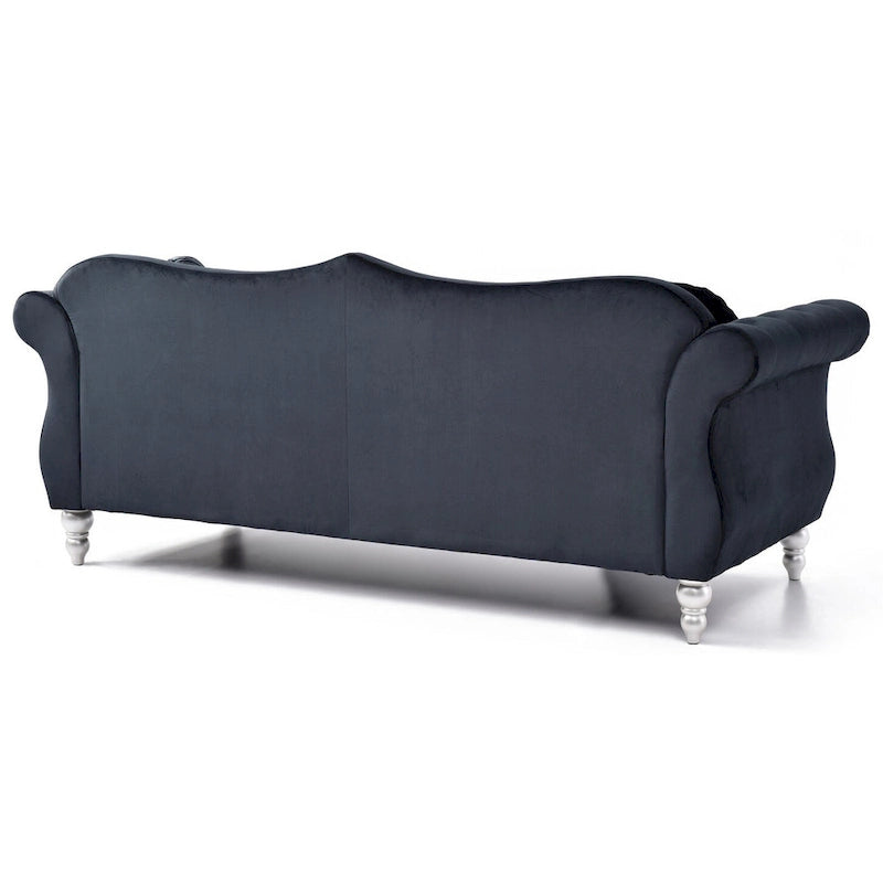 82 in. Velvet Chesterfield 3-Seater Sofa with Tufted Back and Nailhead Trim