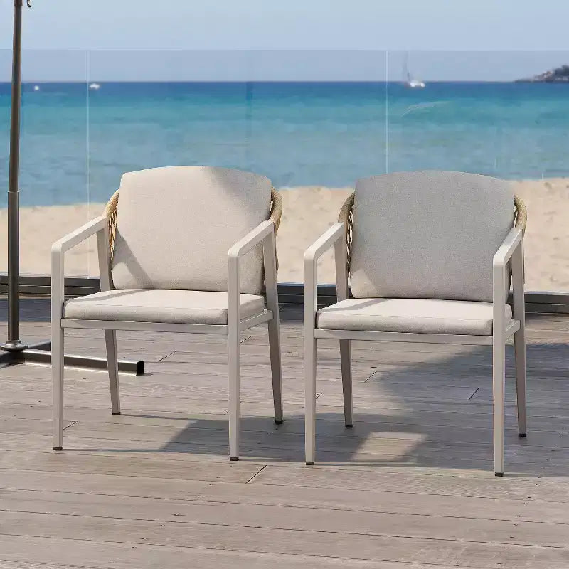Christopher Knight Home Oaklen All Weather Outdoor Dining Chairs with Cushions (Set of 2)