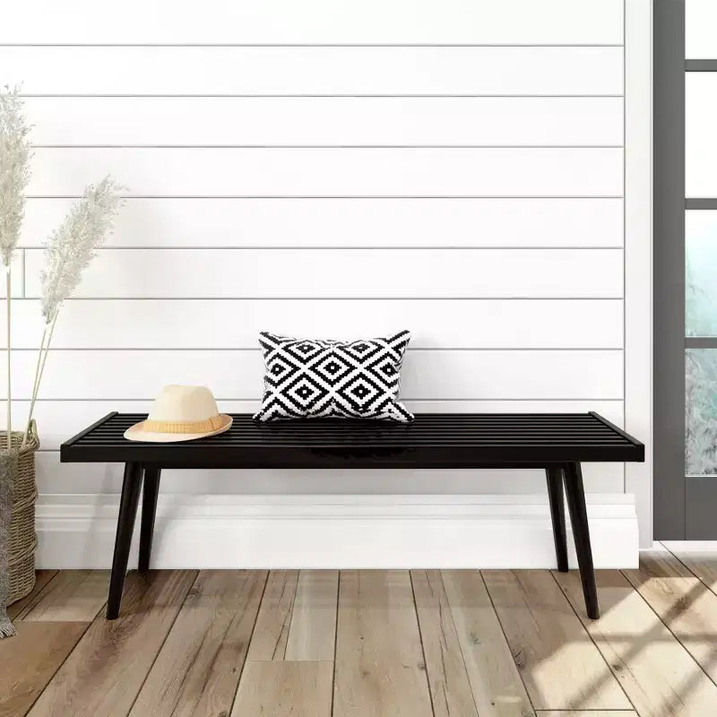Plank+Beam Entryway Bench, Solid Wood End of Bed Bench for Bedroom, Hallway, Porch, 56.25