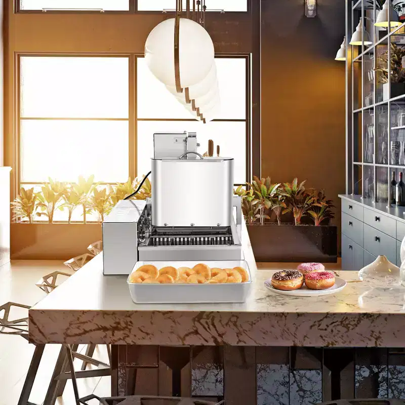 VEVOR Commercial Automatic Donuts Machine, 4 Rows Donuts Making Equipment, 240 pcs/hour Electric High Power Doughnut Maker, Silver