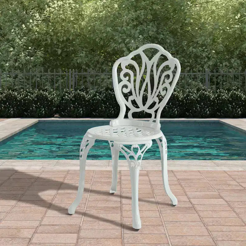 CLIHOME Modern Cast Aluminum Bistro Chairs(Set of 2)