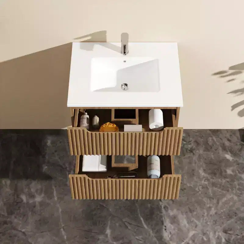 24-Inch Wall-Mount Bathroom Vanity Cabinet, Floating Design (Cabinet Only)