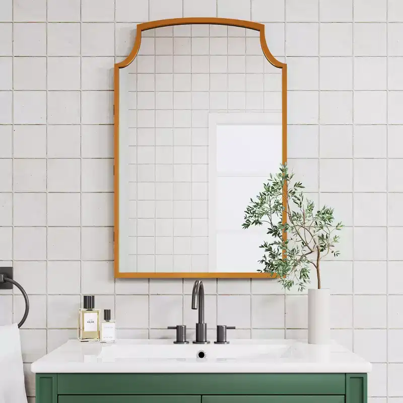 PexFix Green Bathroom Vanity Set with Arched Mirror 30 Inch Single Sink Vanity Cabinet with Soft-Close Doors & Drawers for Bathroom Storage and Dcor