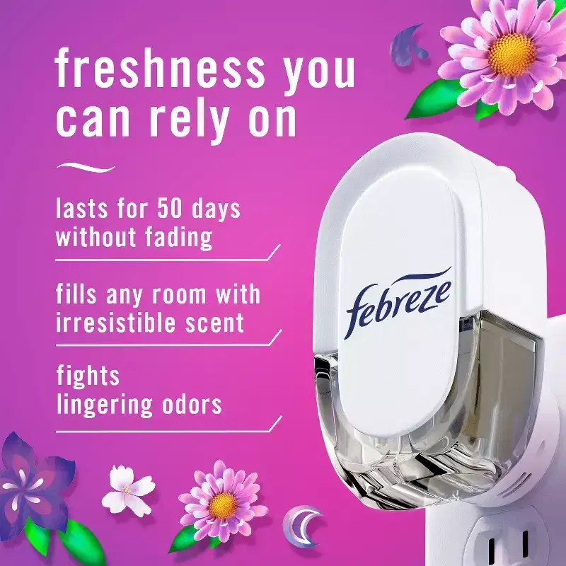 Febreze Odor-Fighting Fade Defy Plug Air Freshener Refill - Gain Moonlight Breeze - 0.87 fl oz/2pk: Disposable, Adjustable Fragrance Setting, Electric