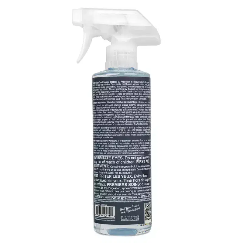 Chemical Guys Total Interior Cleaner And Protectant: Liquid Car Interior Cleaner & Detailer, Unscented, Automotive Supplies