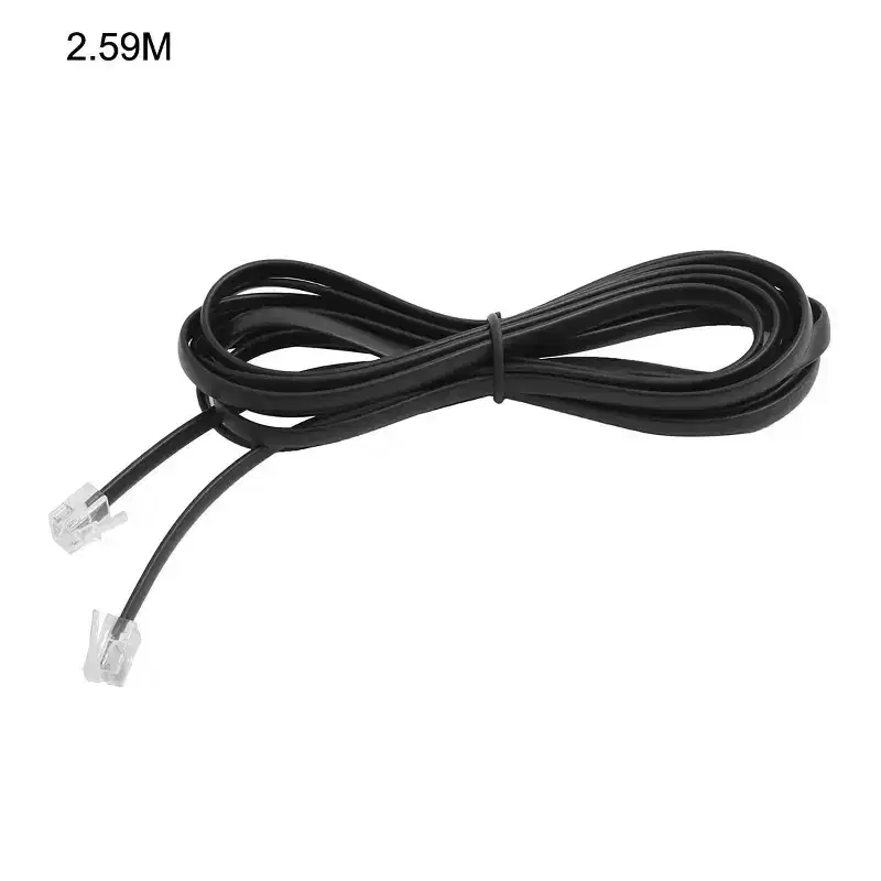 Unique Bargains RJ12 6P6C Telephone Handset Receiver Extension Line Wire Cable Black 2.59M Long