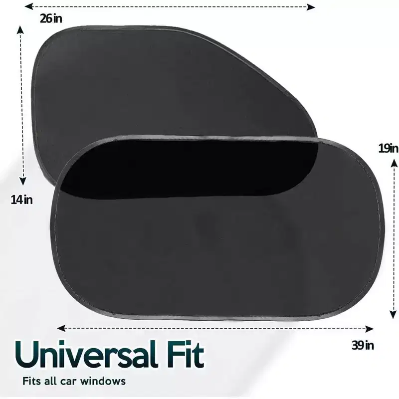Zone Tech Car Side and Rear Window Cling On Sun Shades  3 Pack Mesh Pop-Up Sunshade- Protects from Sun, Glare and UV Rays-Fits Most Vehicles