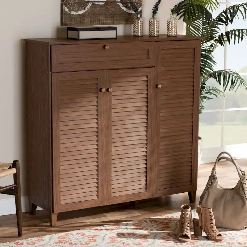 11-Shelf Shoe Storage Cabinet with Drawer �� Holds 21 Pairs | Contemporary Style