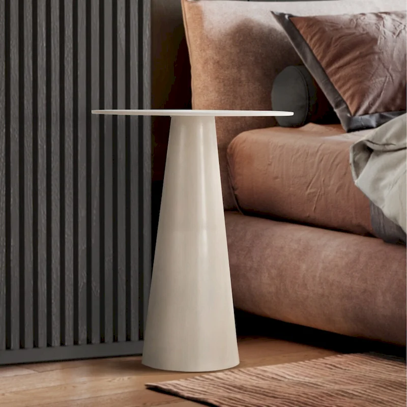 SAFID White Finished Side Table