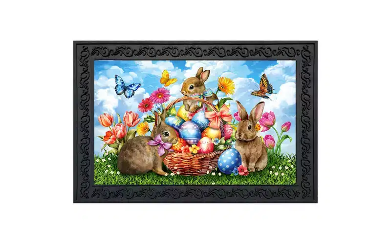 Briarwood Lane Spring Easter Doormat 30x18 Indoor Outdoor Springtime Bunnies For Easter Doormat