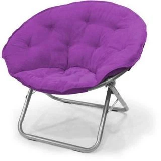 Microsuede Saucer Chair with Metal Frame