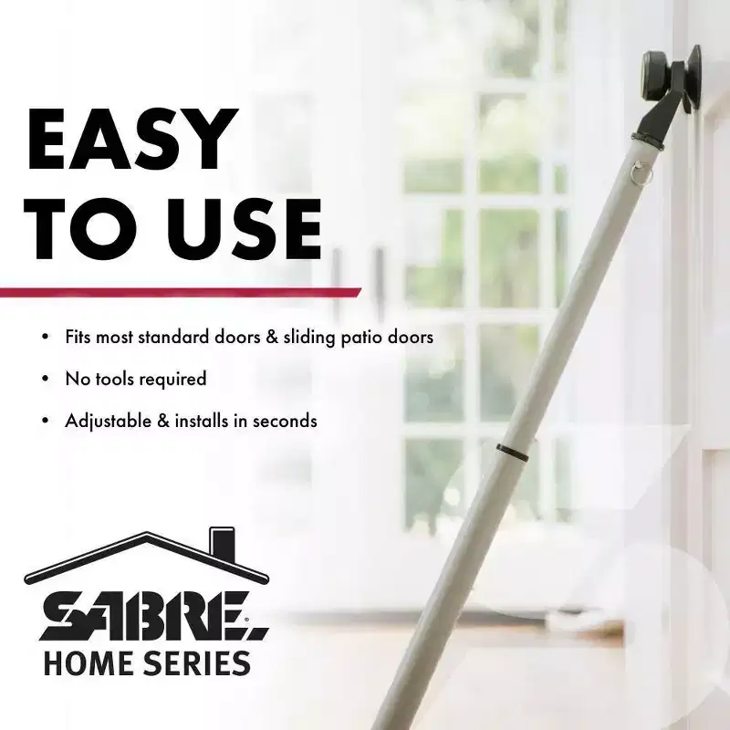 Sabre Adjustable Door Security Bar Gray