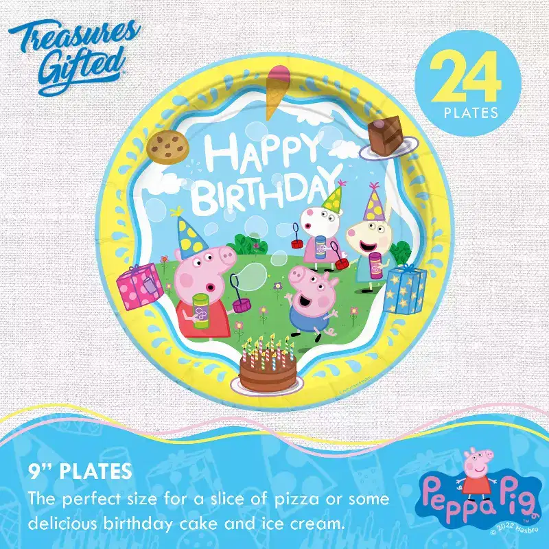 Treasures Gifted Peppa Pig Party Tableware Classic Set for 24 Guests