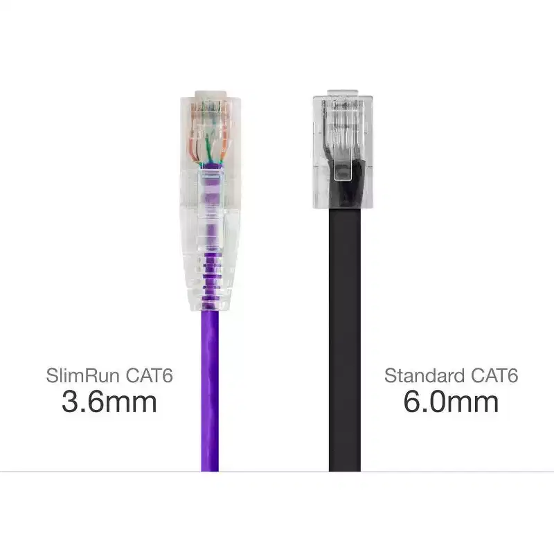 Monoprice Cat6 Ethernet Patch Cable - 10 feet - Purple, Snagless RJ45 Stranded 550MHz UTP CMR Riser Rated Pure Bare Copper Wire 28AWG - SlimRun Series