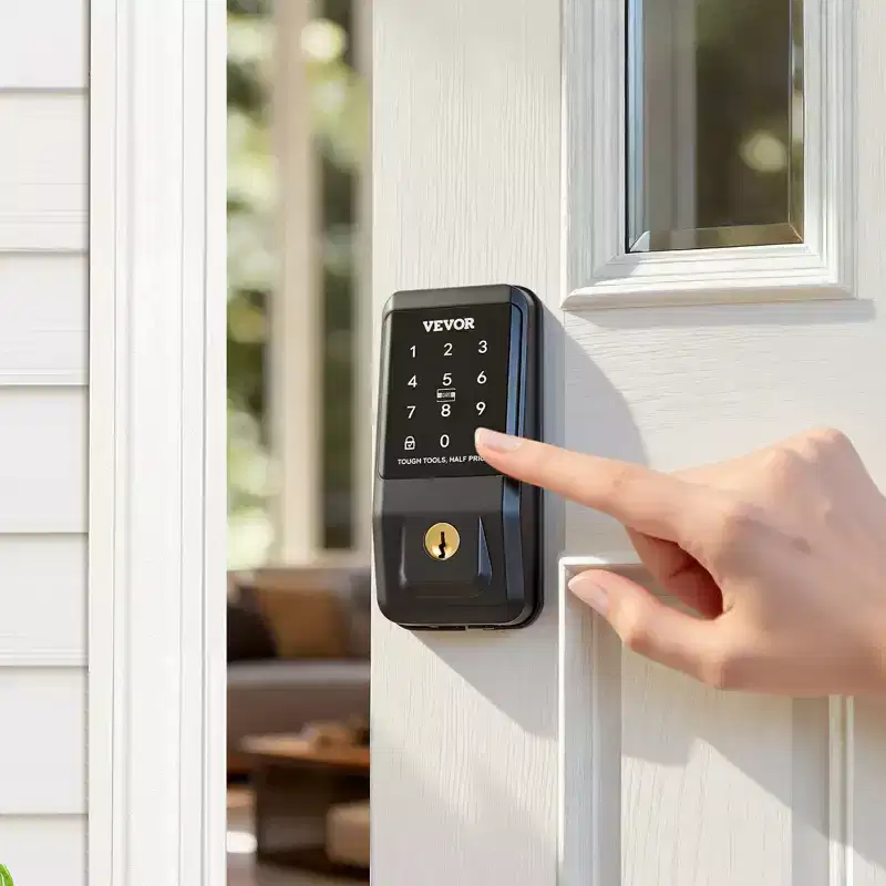 VEVOR Keyless Entry Door Lock, Touchpad Electronic Deadbolt with IC Card, Customizable User Codes, Keyed Entry, Auto Lock, Matte Black