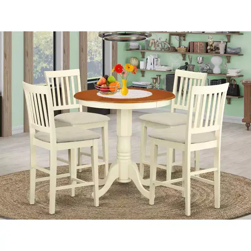 Counter Height Dining Set - 5 Piece Table & Chairs - Modern Kitchen Set