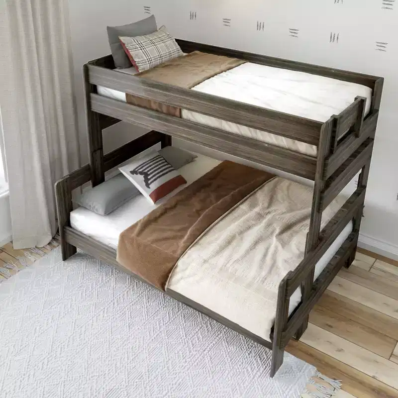Plank+Beam Solid Wood Farmhouse Twin over Full Bunk Bed