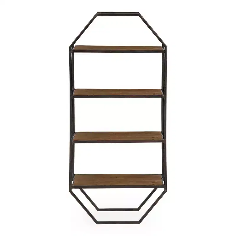 Adela Wood/Metal Decorative Wall Shelf - Kate & Laurel All Things Decor
