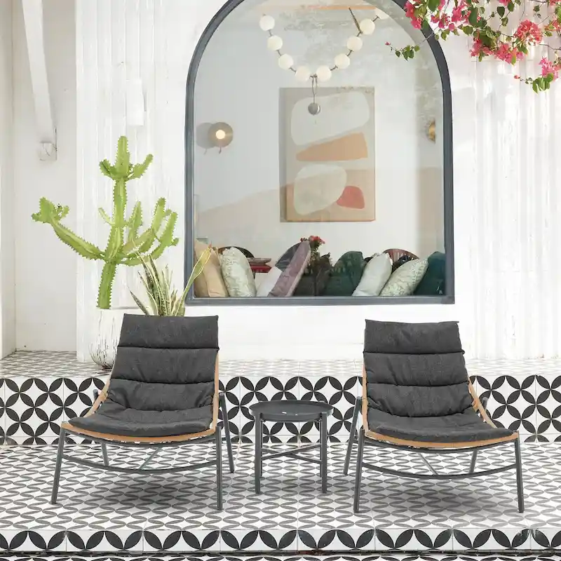 Manhattan Comfort Sunset Modern 3-Piece Patio Conversation Set