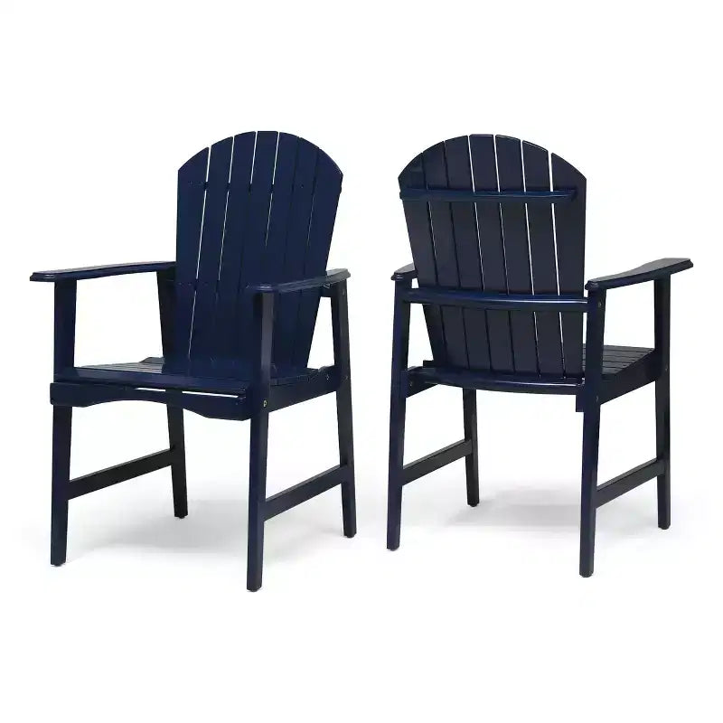 TUYOHW Outdoor Dining Chairs Set of 2,Acacia Wood Patio Dining Chairs with Slatted Seat,Weather Resistant Patio Chairs for Backyard,Balcony