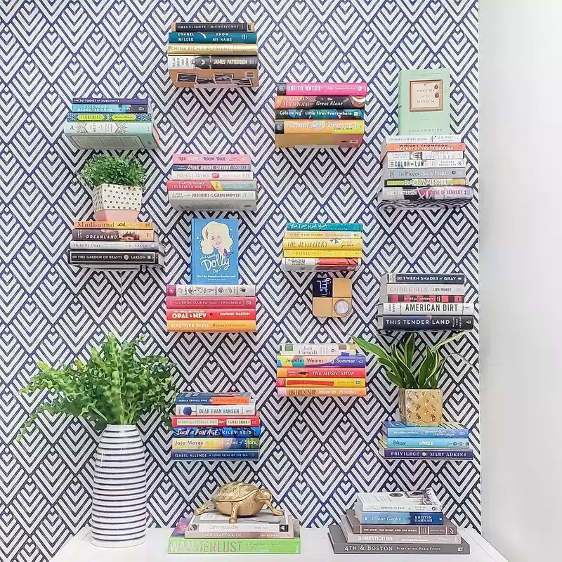 Invisible Floating Metal Hidden Bookshelves Wall Mounted Storage