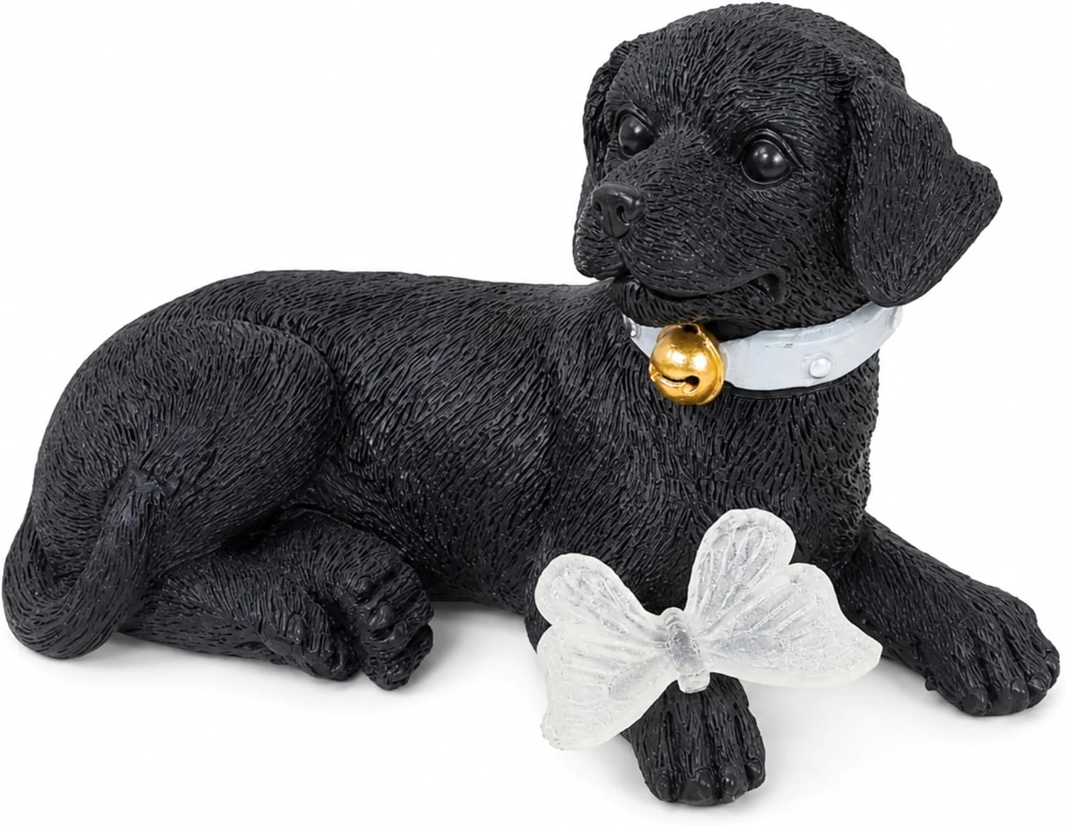 Puppy Statue with Butterfly Solar Light