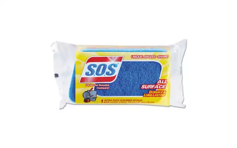 S.O.S. All Surface Scrubber Sponge, 2.5 x 4.5, 0.9 Thick, Dark Blue, 12/Carton