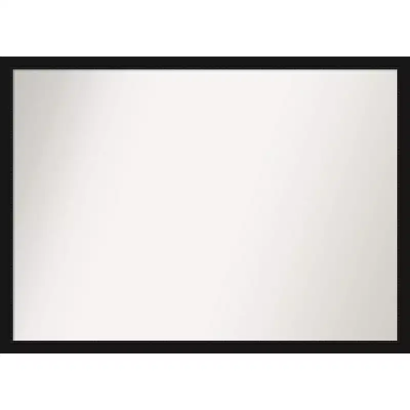 Black Narrow Frame Rectangle Wall Mirror, Single
