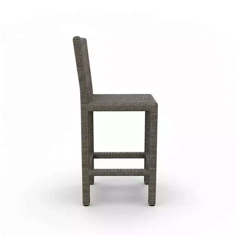 Covers&All Universal 30 in Armless Bar Stool, 18 in W, Oyster Flat Wicker