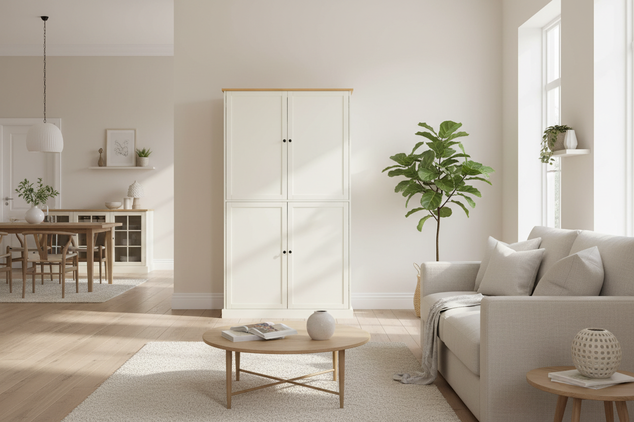 40.2x20x71.3 High Freestanding Kitchen Pantry Large Cupboard Storage Cabinet with 2 Drawers 2 Adjustable Shelves 8 Door Shelves