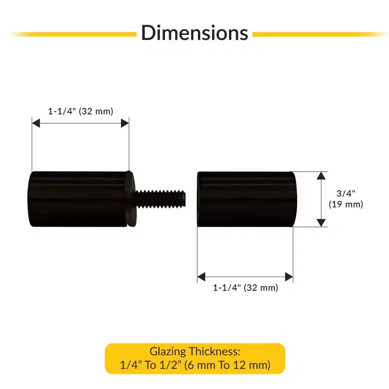 Brixwell BSK1120RB Oil Rubbed Bronze Cylinder Style Back-to-Back Shower Door Knobs