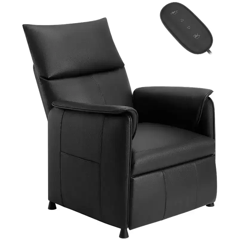 Single sofa, recliner with memory function, PU leather, home theater seat, suitable for living room and office.
