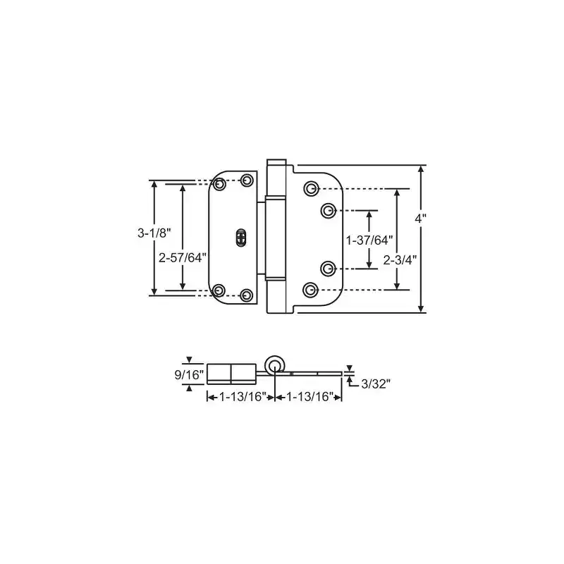 Brixwell Adjustable Flat Leaf Guide Hardware Brass Construction, 4 Overall Height, white Finish